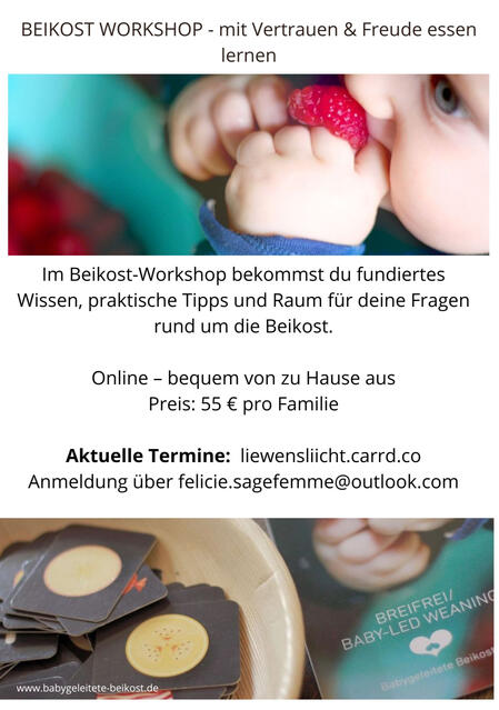 Beikost Workshop Online: mit Freude und Vertrauen essen lernen